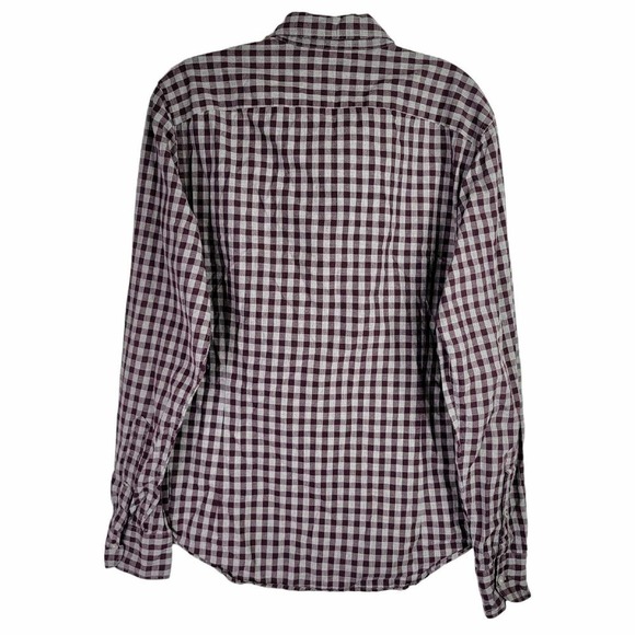 Bonobos Shirt Button Down Mens Size M Maroon Gray Plaid Tailored Slim Fit LS - Picture 3 of 9